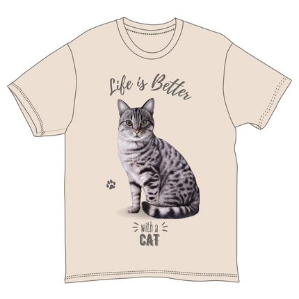 Silver Tabby Cat Tee Shirt Unisex