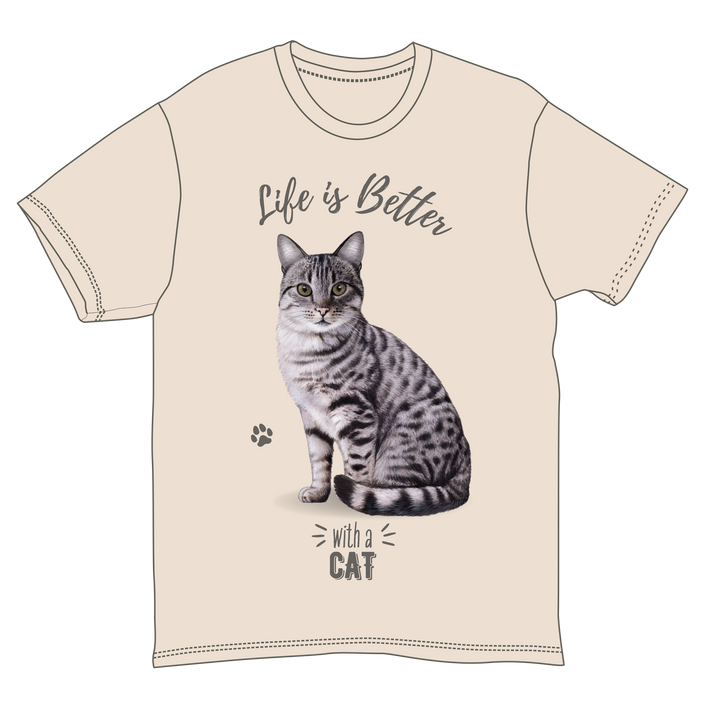 Silver Tabby Cat Tee Shirt Unisex