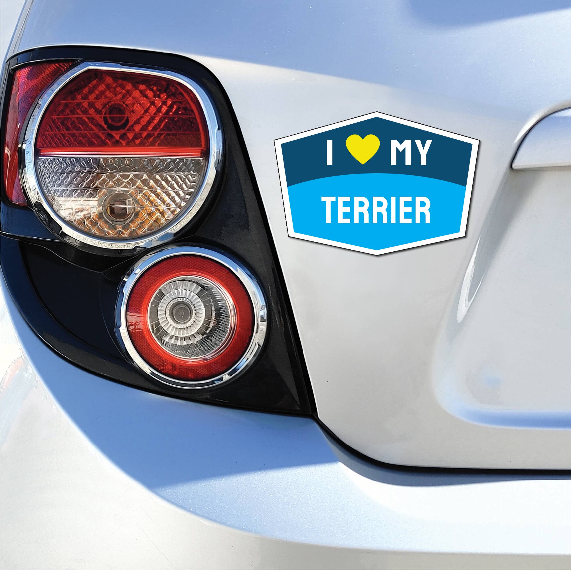 I Love My Terrier Hexagon Shaped Magnet