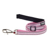 Adjustable Dog Leash Reflective Bones Pink