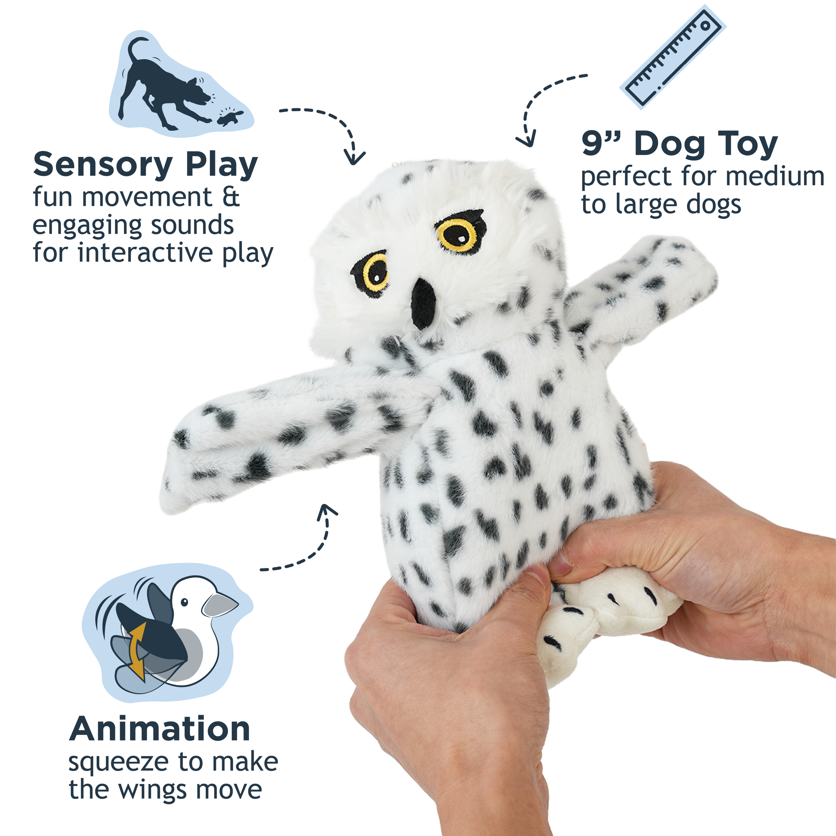 Dog Toy Snow Owl Animated Owl Plush Toy