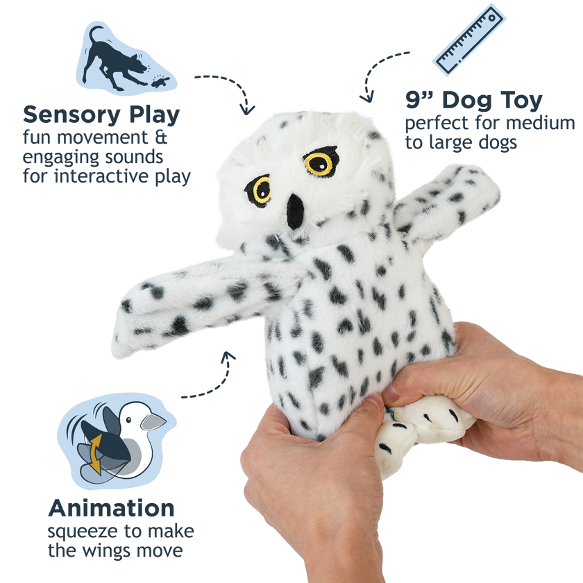 Dog Toy Snow Owl Animated Owl Plush Toy