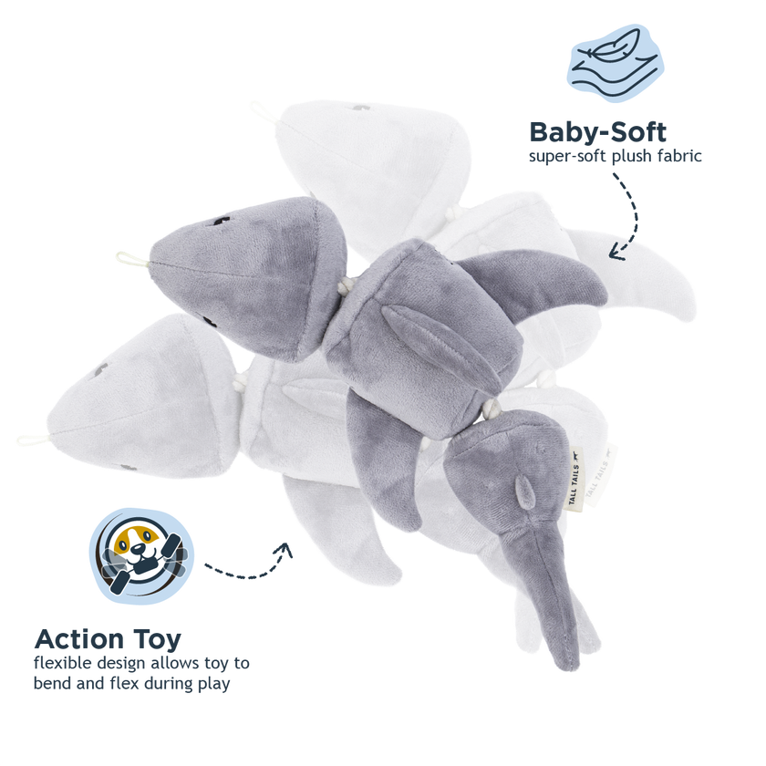 Tall Tails Shark Jointed Shake Play Dog Toy