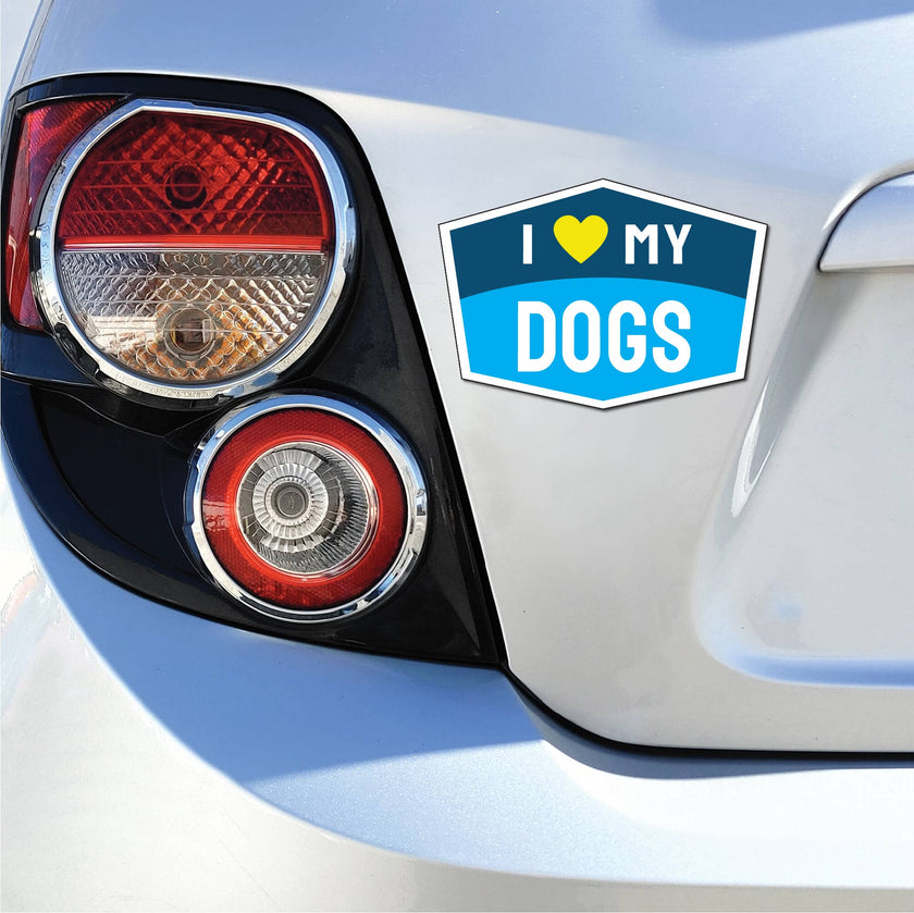 I Love My Dogs Hexagon Shaped Magnet
