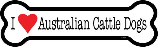 I (heart) Australian Cattle Dogs Bone Shaped Magnet