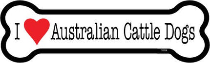 I (heart) Australian Cattle Dogs Bone Shaped Magnet