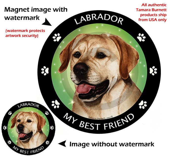 Labrador Yellow My Best Friend Circular Magnet