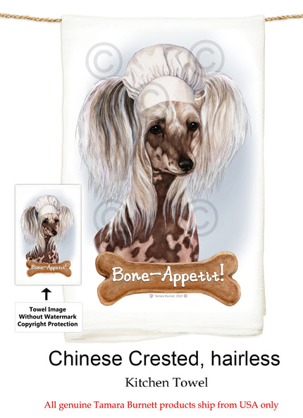 Chinese Crested Flour Sack Kitchen Towel