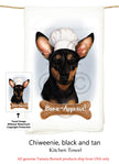 Chiweenie-Back and Tan Flour Sack Kitchen Towel