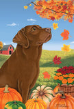 Labrador, Chocolate Garden Flag (Fall)