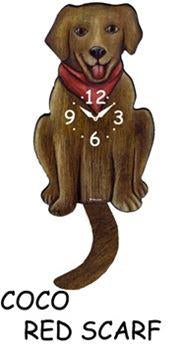 Chocolate Lab Wagging Tail Clock