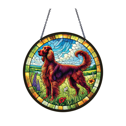 Irish Setter Acrylic Suncatcher with Chain