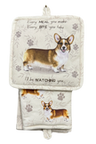 Welsh Corgi, oven mitt set