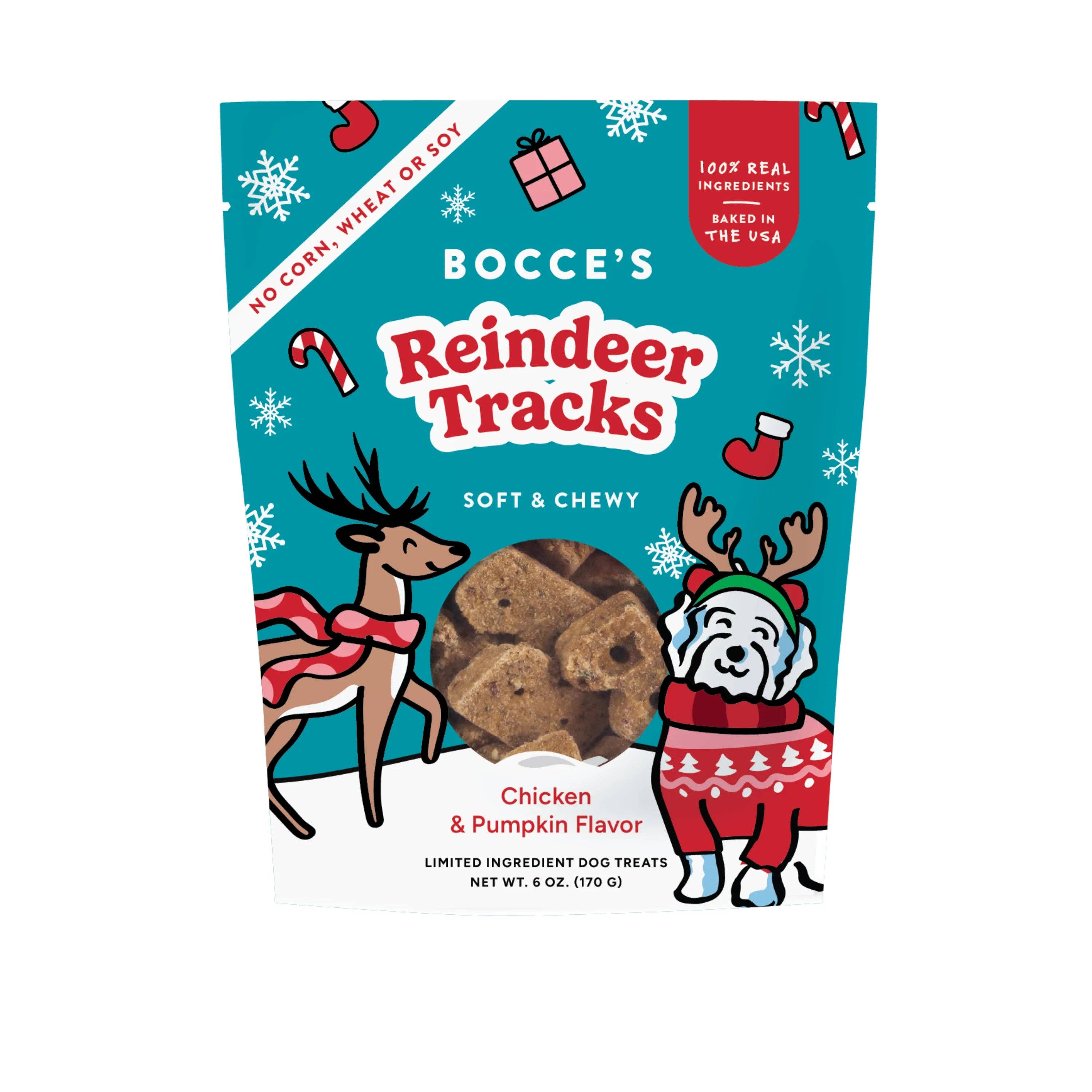 Bocce's Bakery Reindeer Tracks Soft & Chewy Christmas Dog Treats 6oz