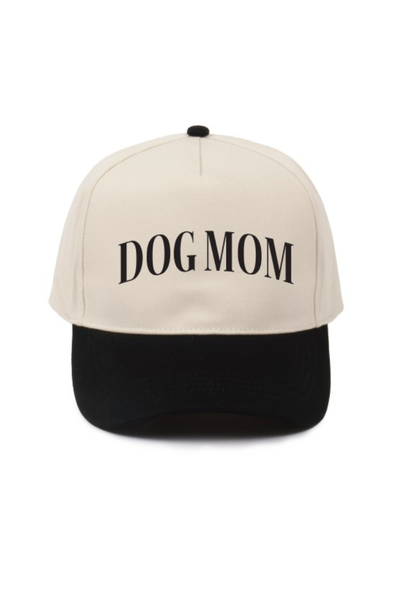 DOG MOM Embroidery 5 Panel Two Tone Hat
