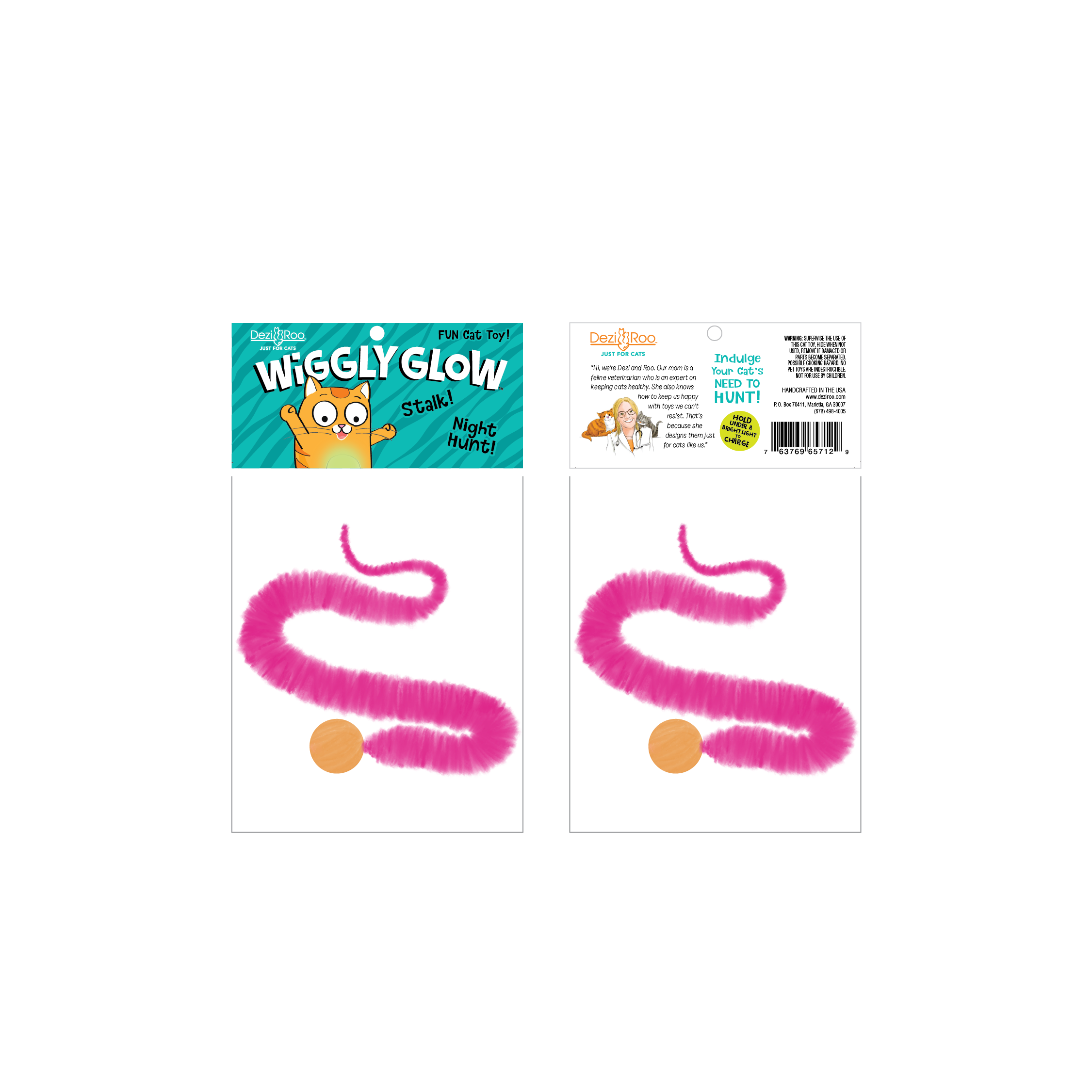 Wiggly Glow Glow in the Dark Cat Toy Bouncy Ball