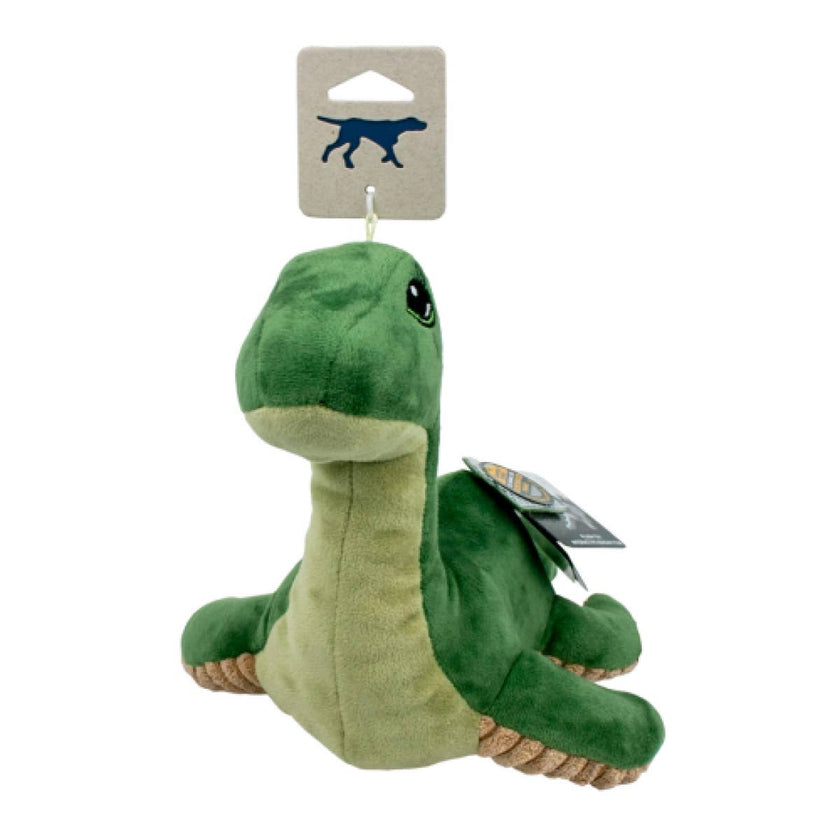 Dog Toy Nessie Green Soft Plush with Squeaker Toy