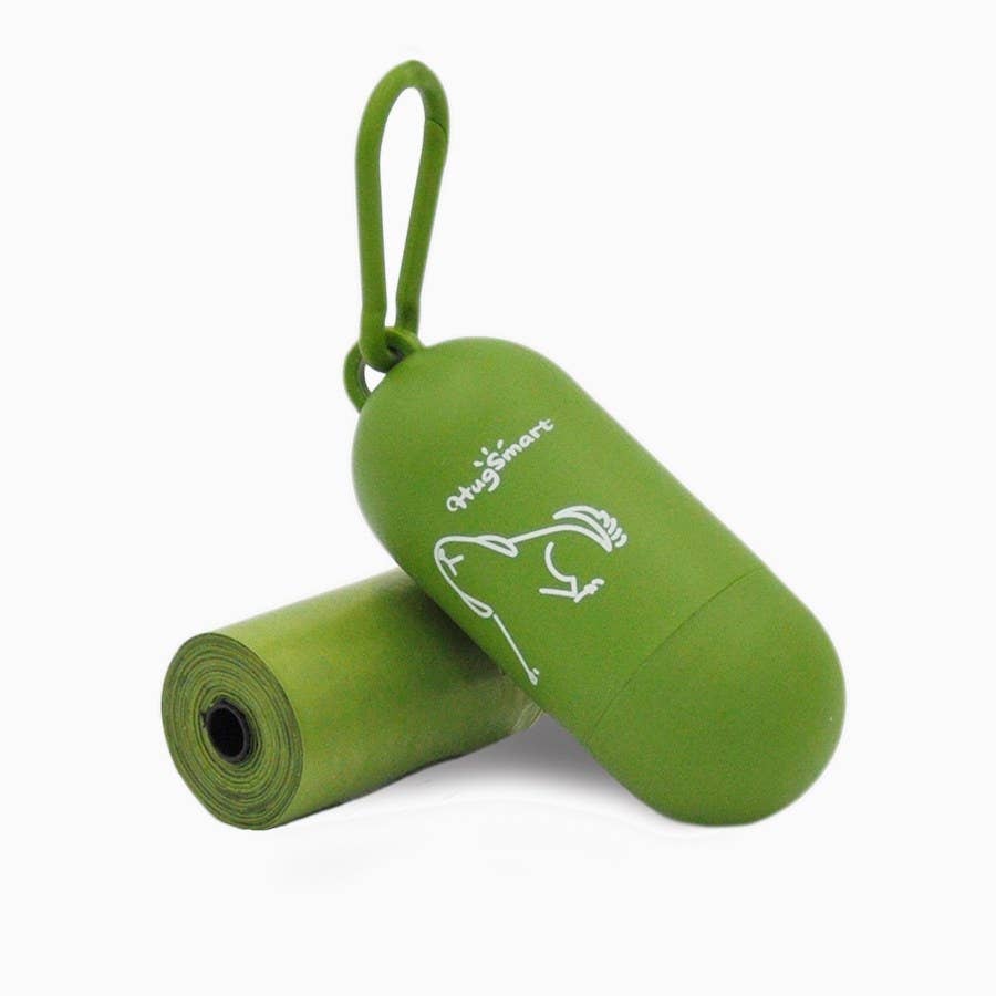 Poop Bag Dispenser Green Waste Bag Holder with Bags