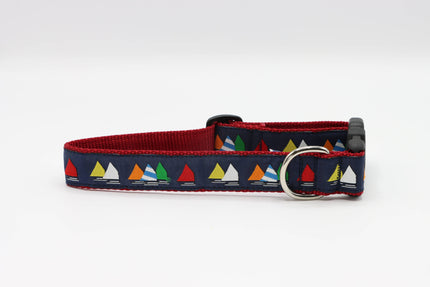 Navy Rainbow Fleet Side Release Buckle Clip Dog Collar