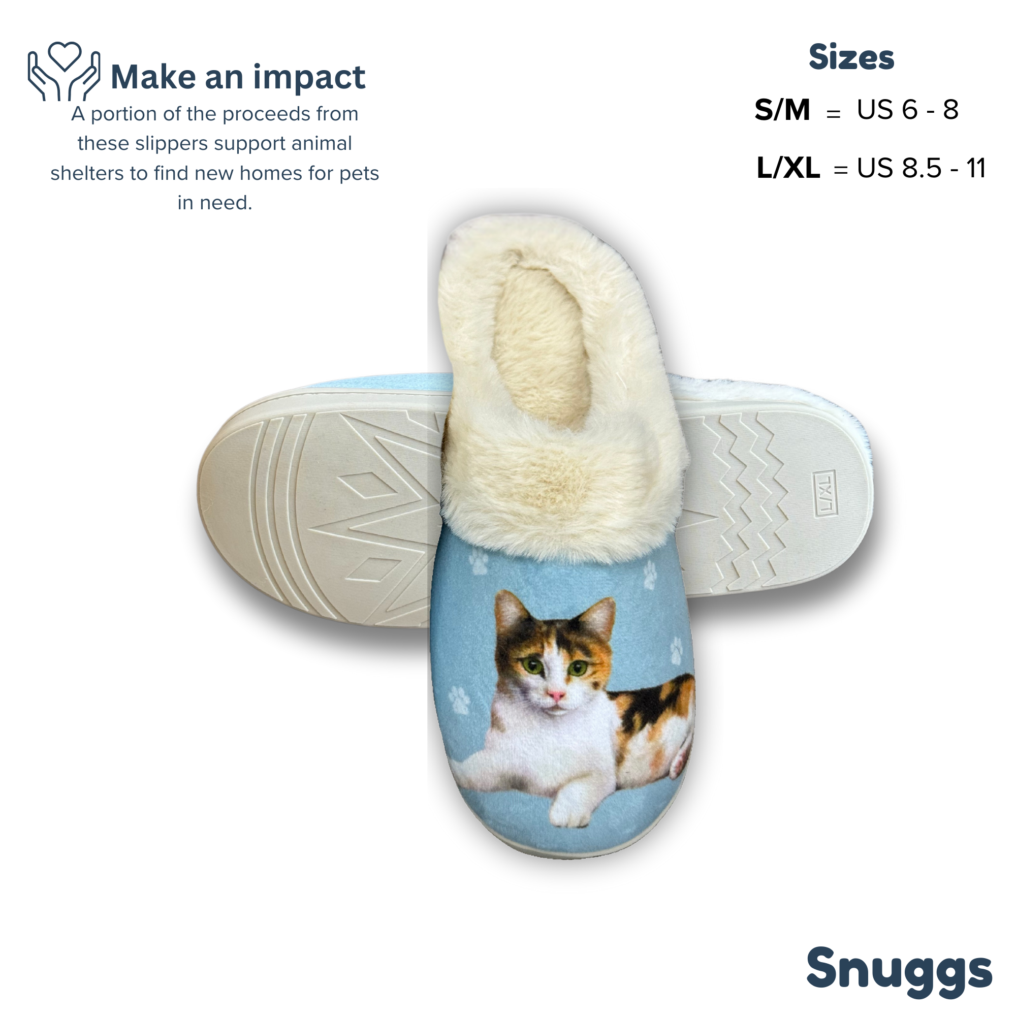 Calico Cat Snuggs Slipper - Comfy - Pet lovers