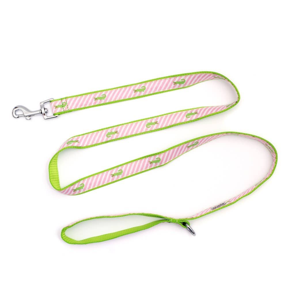 Pink Stripe Alligator Lead Leash