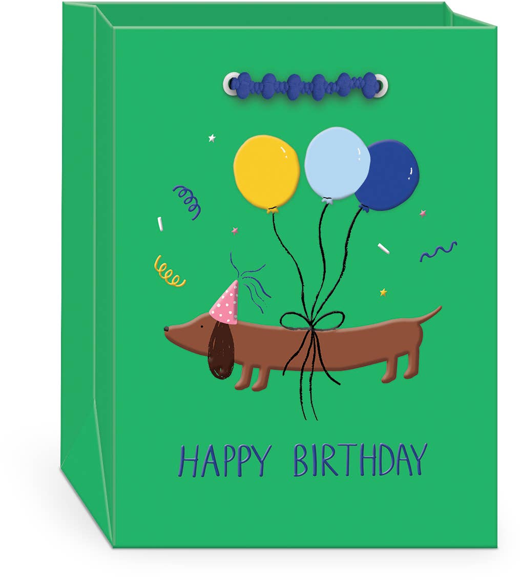 Dog Green Balloon Pets Dog Birthday Giftbag Small Vertical Bag