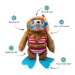 Dog Toy Sloth Swimin With The Fishes Plush Toy