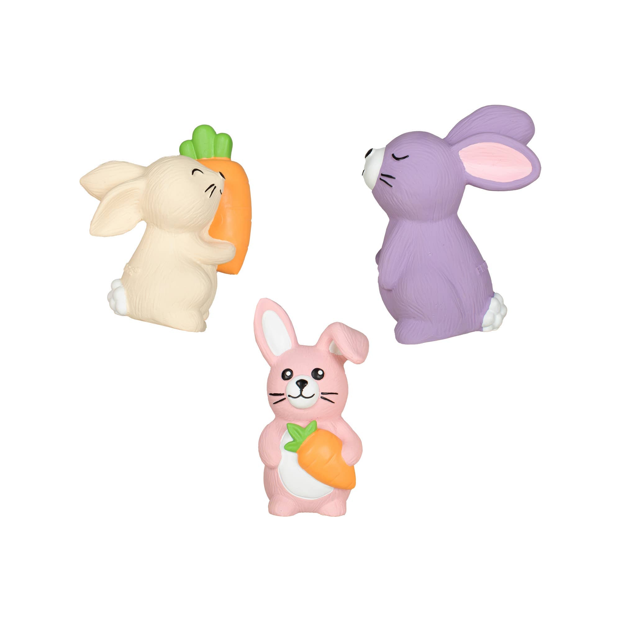 Dog Toy Bunny 3pc Hopping Love Carrots Latex Toy Set