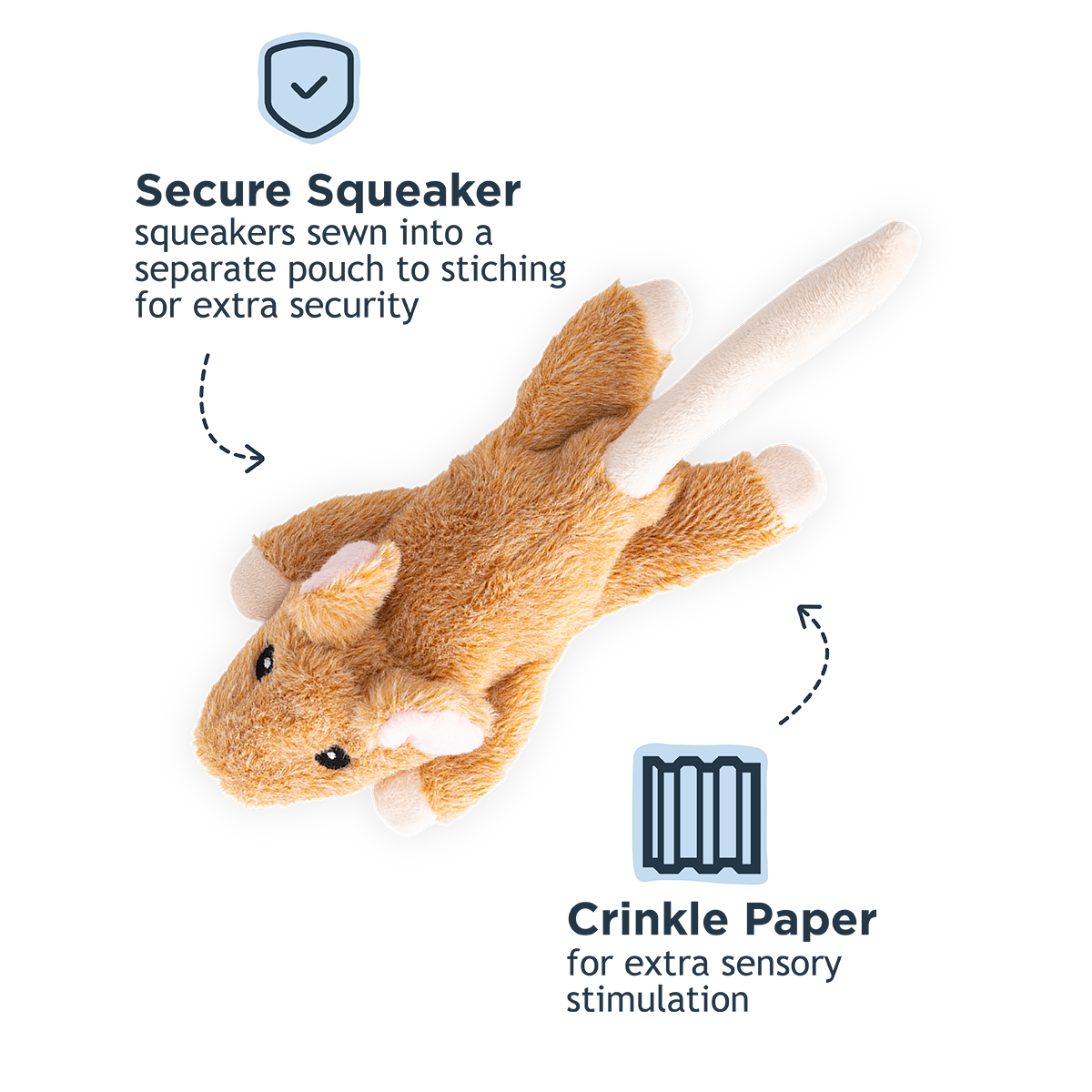 Dog Toy Mouse Stuffless Squeaker Toy