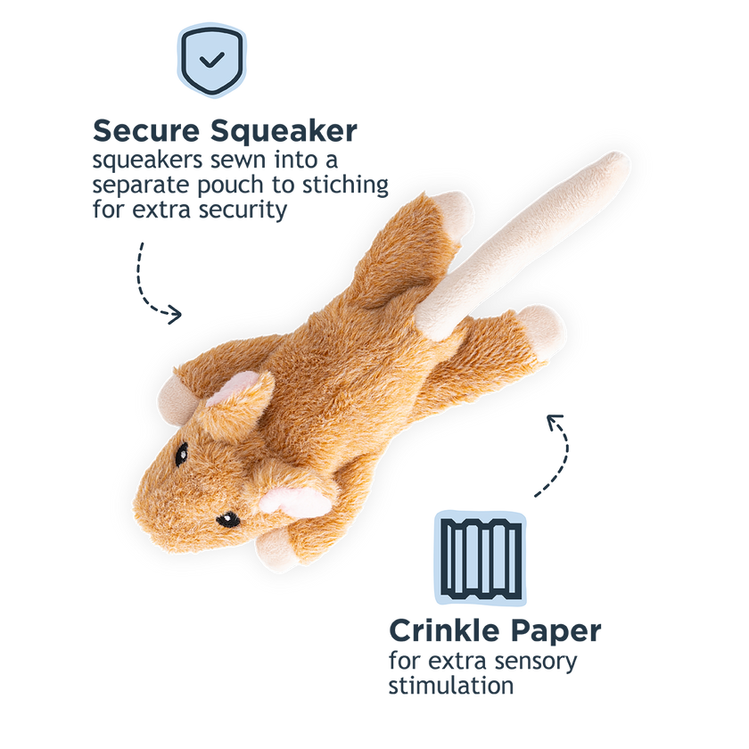 Dog Toy Mouse Stuffless Squeaker Toy