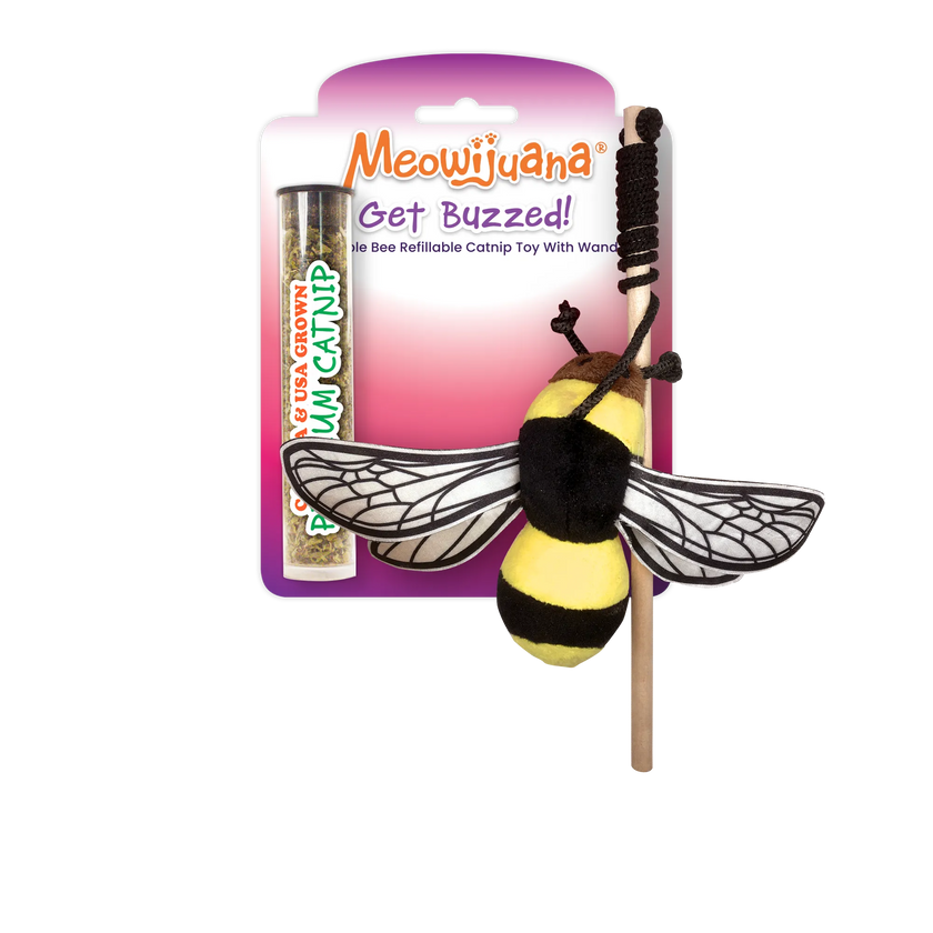 Meowijuana® Get Buzzed Bee Refillable Wand Cat Toy