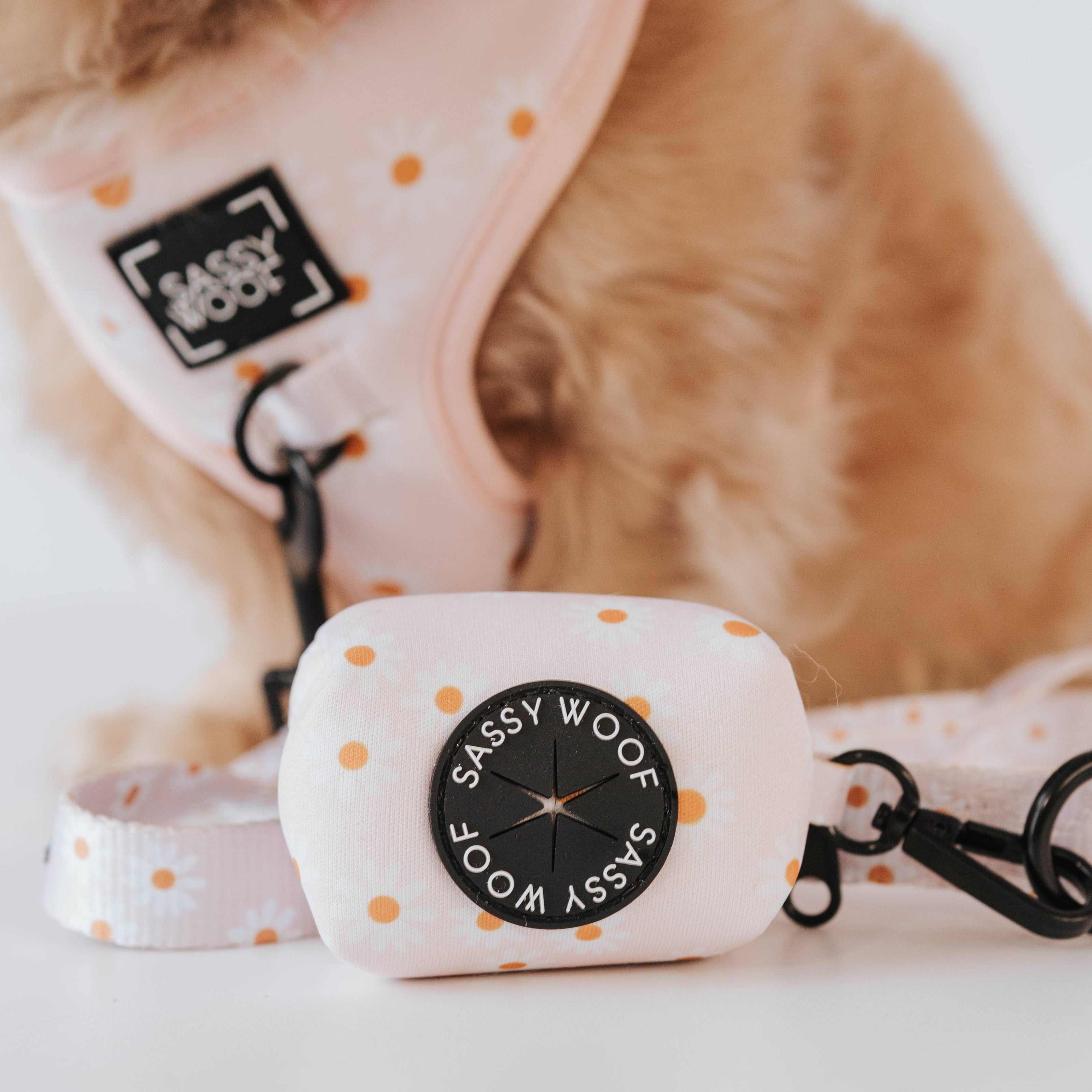Dog Waste Bag Holder Dainty Daisy With Clasp