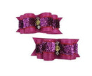 Pink Glitter Hair Bow - 2 bows per card