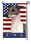 This Italian Greyhound Grey & White USA American Garden Flag is a testament to the beauty of your favorite breed and the American Flag