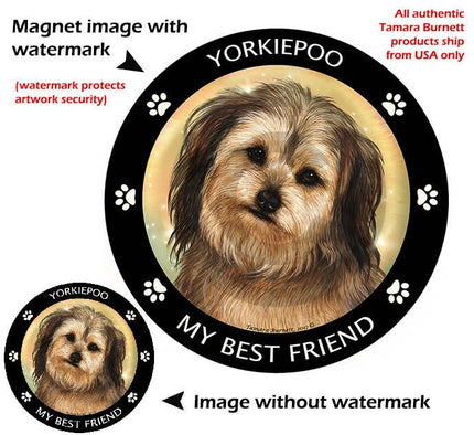 Yorkipoo (fawn) My Best Friend Circular Magnet