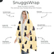 Black Cat Snugg Wraps with Hoodie – Ultra Soft Sherpa Fleece Wrap for Pet Lovers