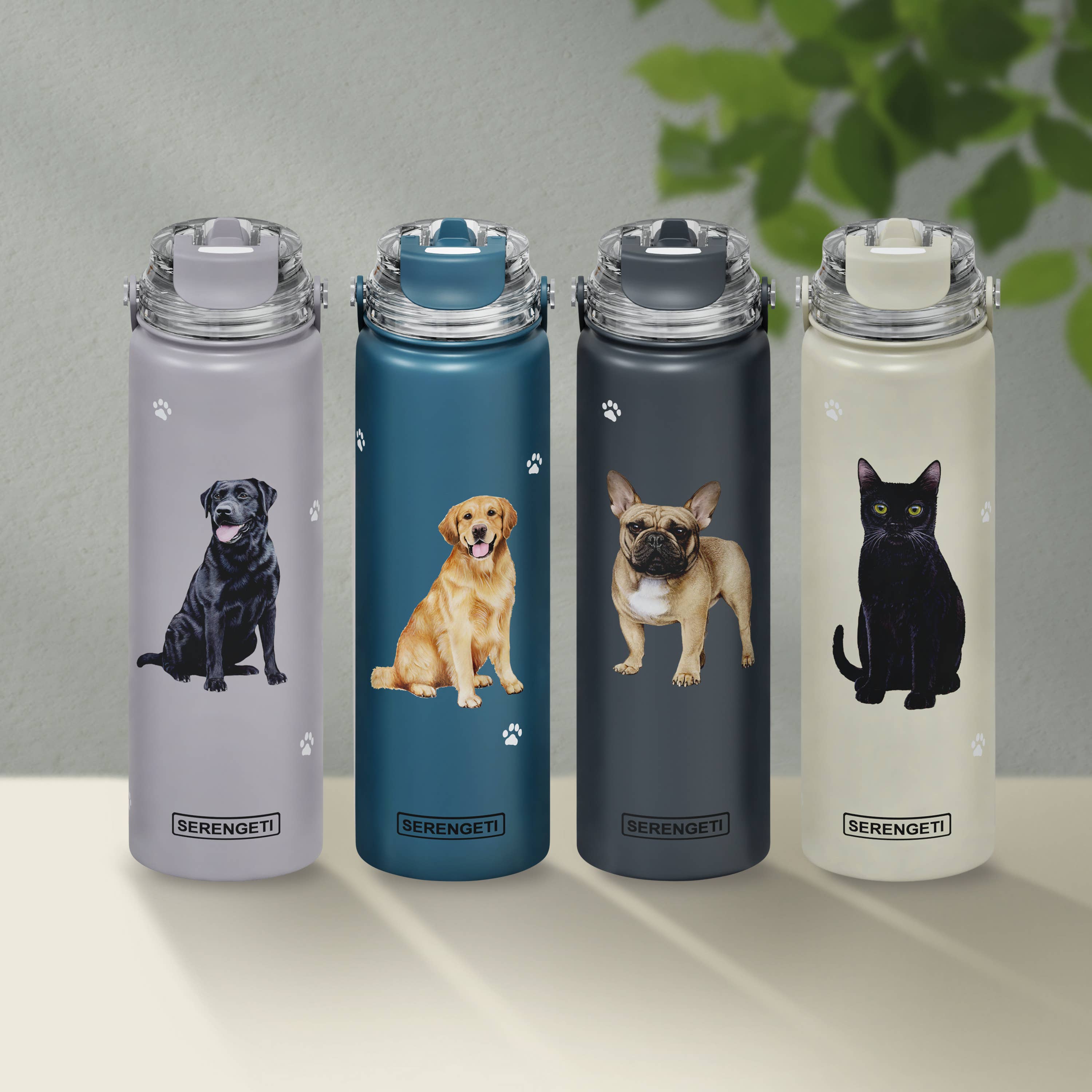 Dachshund, Black Stainless Steel Water Bottle 24 Oz. Serengeti