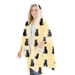 Black Cat Snugg Wraps with Hoodie – Ultra Soft Sherpa Fleece Wrap for Pet Lovers
