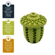 Dog Toy Green Acorn Natural Rubber Toy