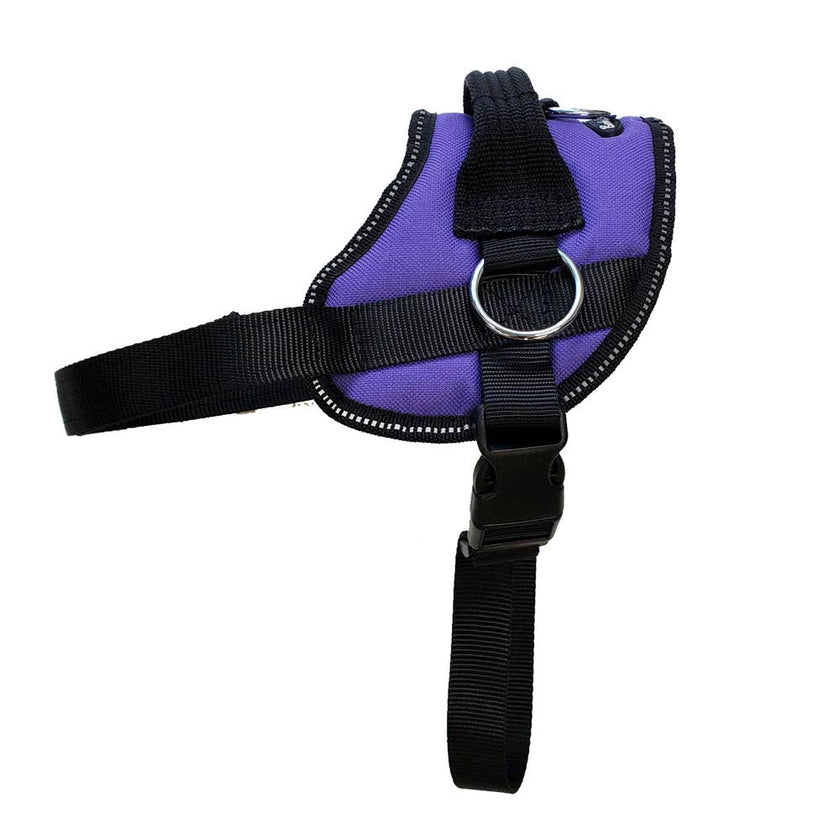 Reflective No Pull Harness: Purple Plaid Reflective No Pull Harness / XL