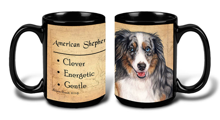 American Shepherd Blue Merle 15 oz Coffee Mug