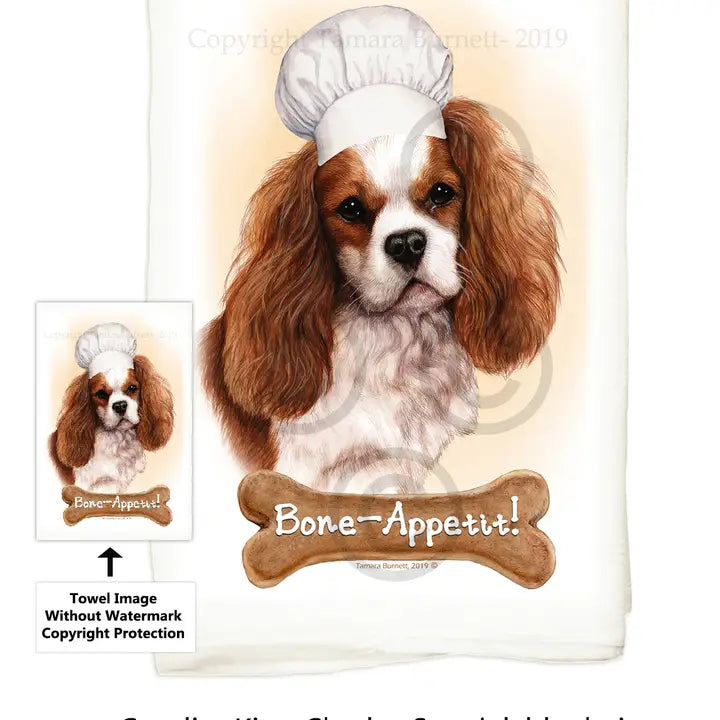 Cavalier King Charles-Red Flour Sack Kitchen Towel