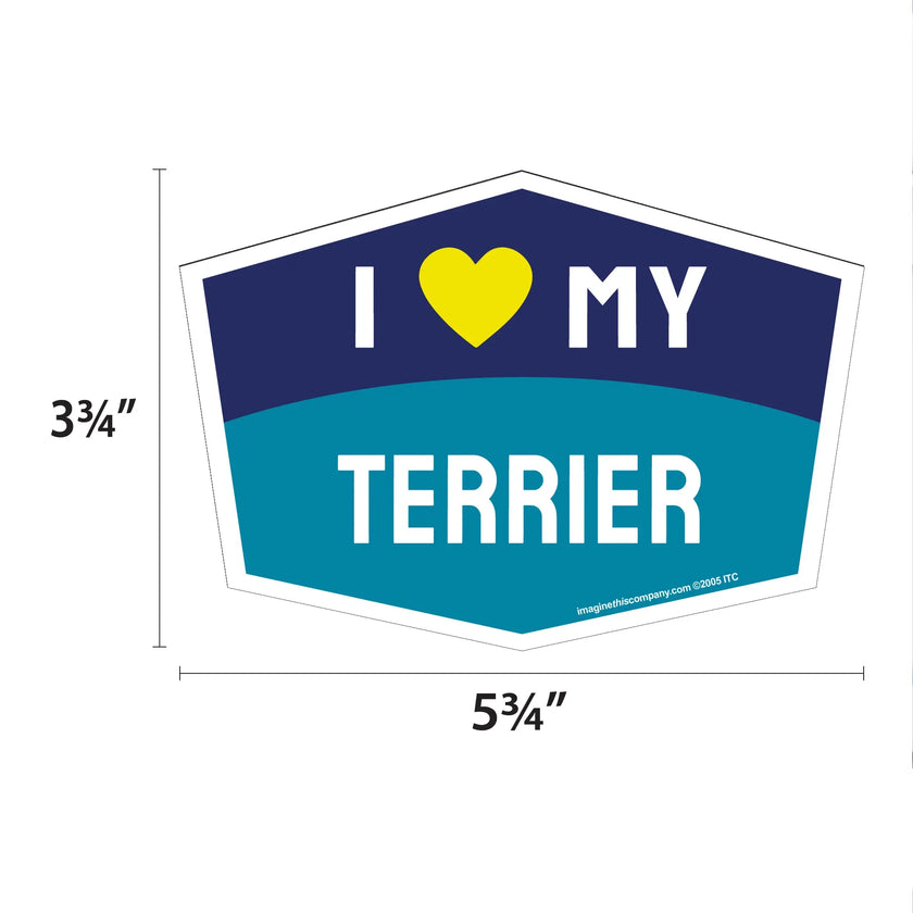 I Love My Terrier Hexagon Shaped Magnet