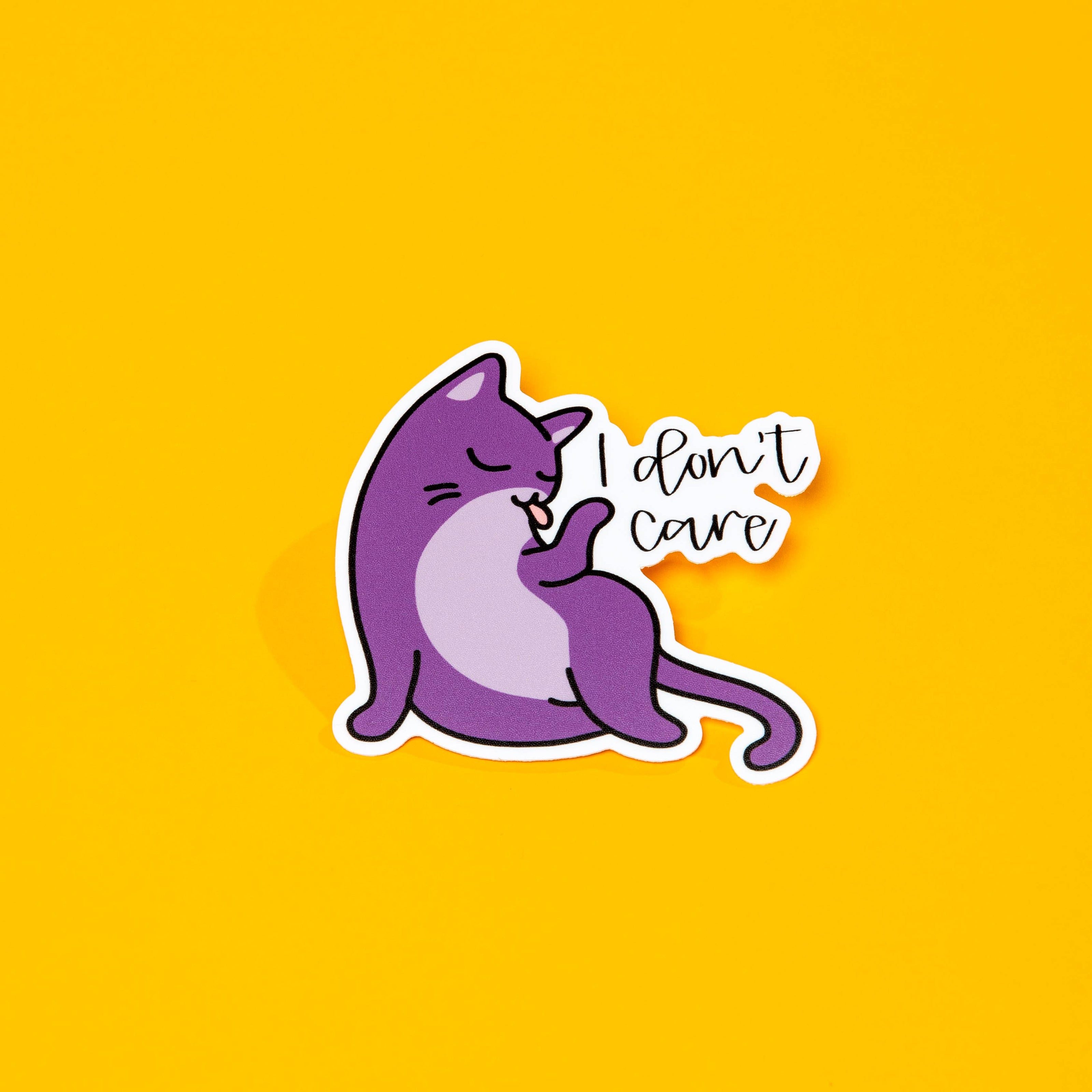 I Don't Care Cat Die Cut Sticker