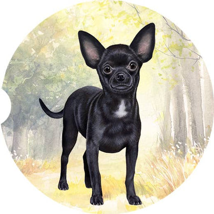 Chihuahua, Black Car Coaster