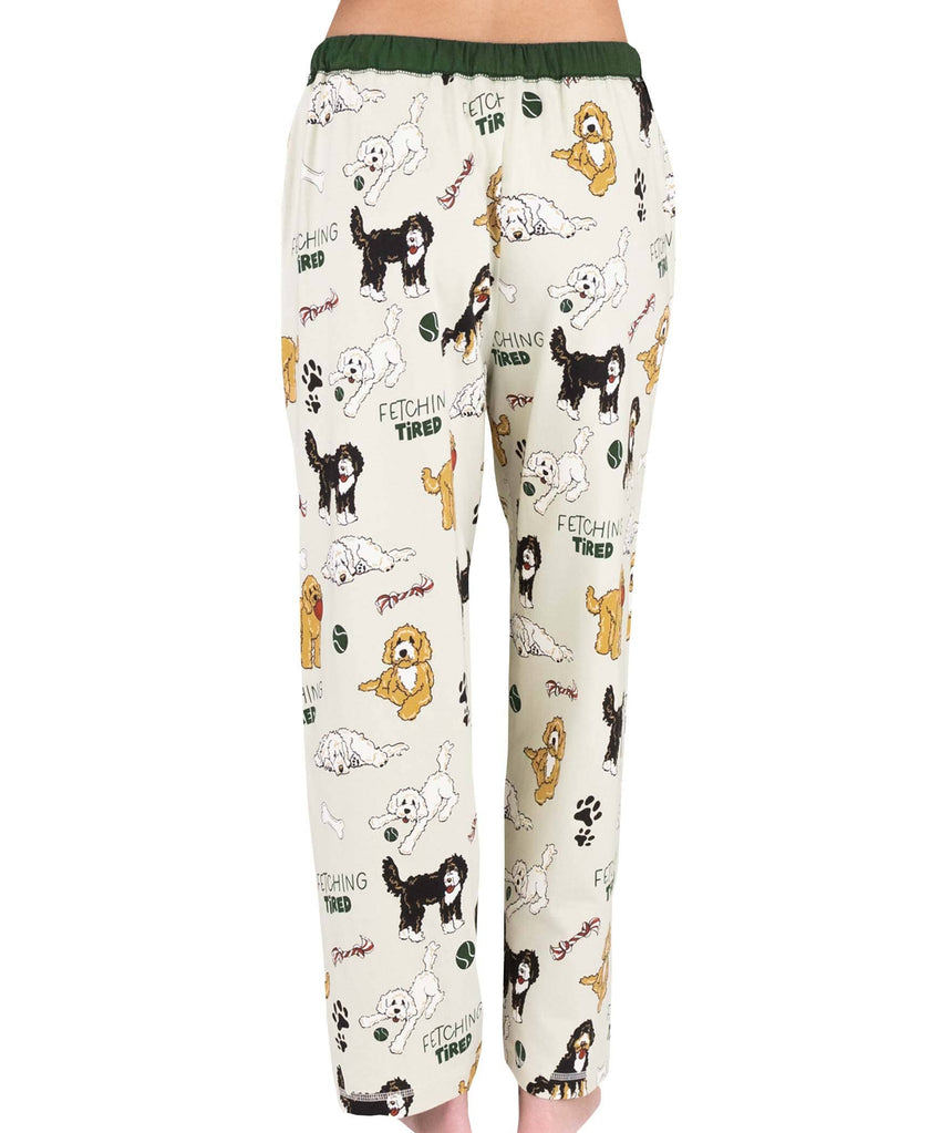 PJ Pants Dog Fetching Tired Women's Pajama Bottoms