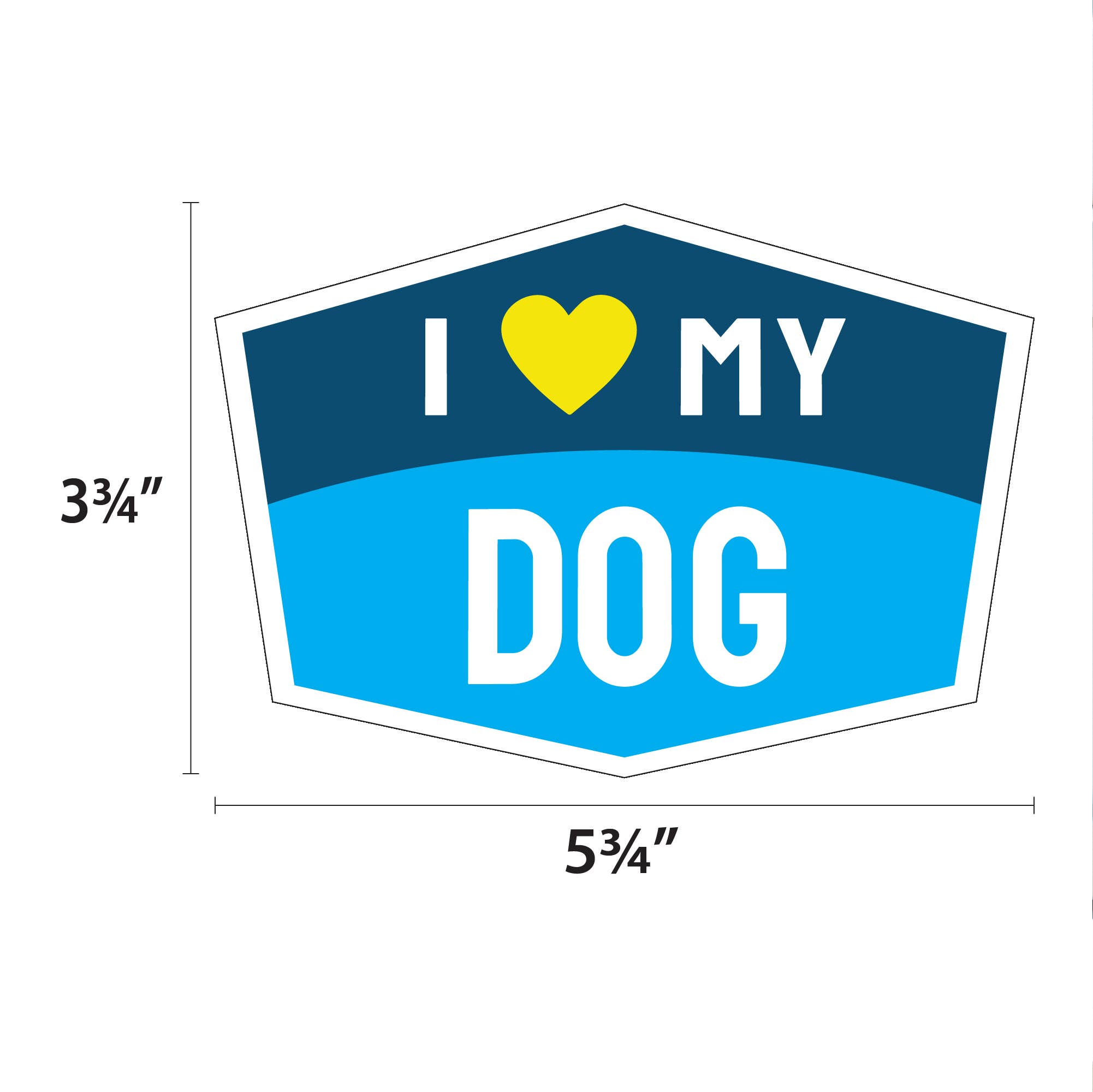 I Love My Dog Hexagon Shaped Magnet