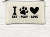 Canvas Zipper Bag - Eat, Play, Love