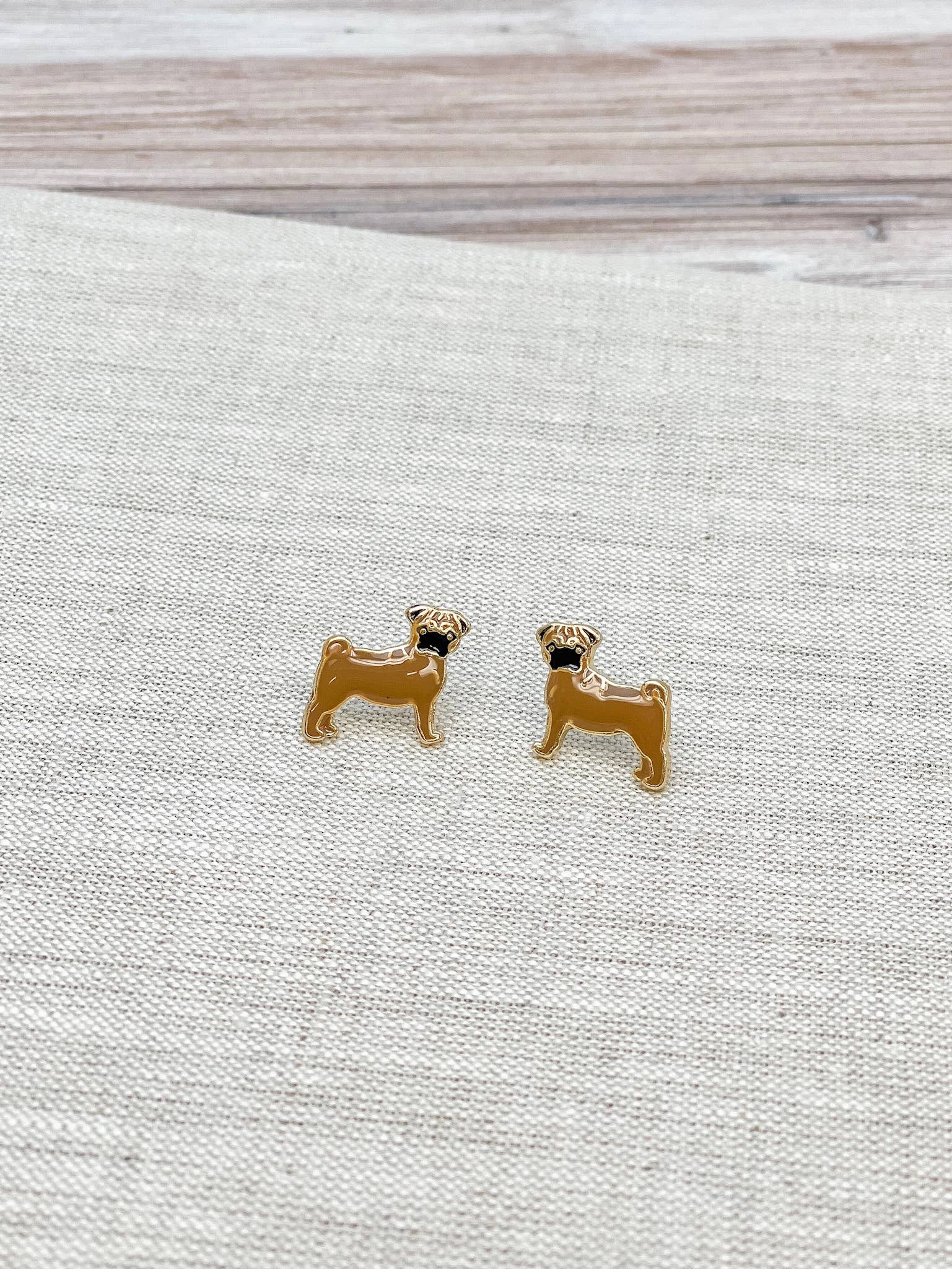 Pug Enamel Stud Earrings