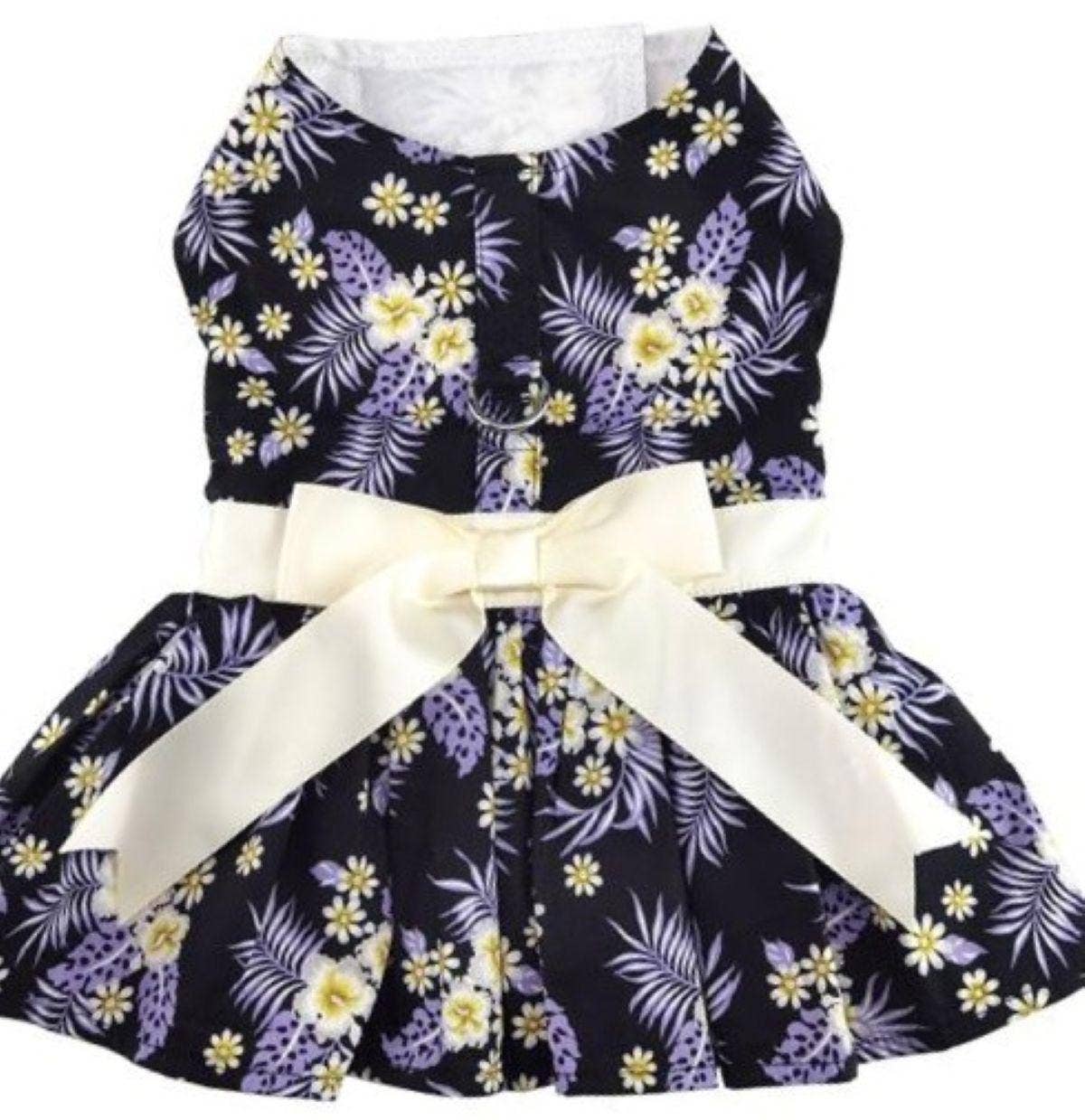 Purple Twilight Hawaiian Dog Dress with Matching Leash
